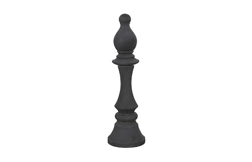 Phillips Collection Bishop Chess Sculpture, Cast Stone Black, Small Black Accent