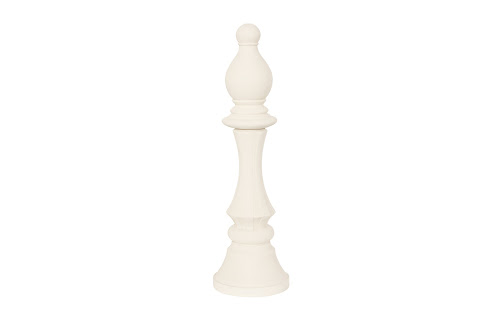 Phillips Collection Bishop Chess Sculpture, Cast Stone White, Small Off White Accent