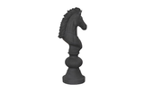 Phillips Collection Knight Chess Sculpture, Cast Stone Black, Small Black Accent