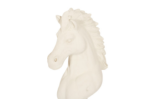 Phillips Collection Knight Chess Sculpture, Cast Stone White, Small Off White Accent