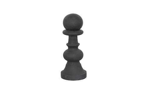 Phillips Collection Pawn Chess Sculpture, Cast Stone Black, Small Black Accent