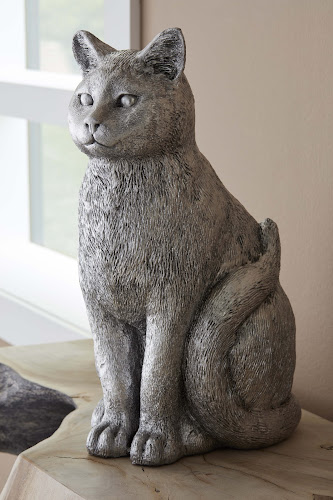 Phillips Collection Cat Sitting Sculpture Silver Leaf Accent
