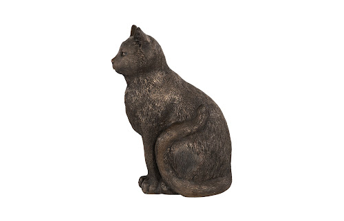 Phillips Collection Cat Sitting Sculpture Bronze Accent