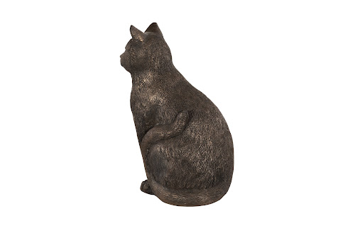 Phillips Collection Cat Sitting Sculpture Bronze Accent