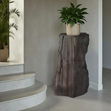 Phillips Collection Stratified Cast Stone Pedestal Painted Slate Accent