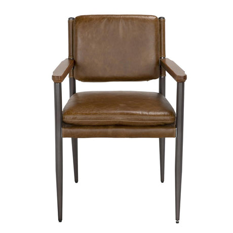 NOIR Wooster Dining Chair with Arms Brown