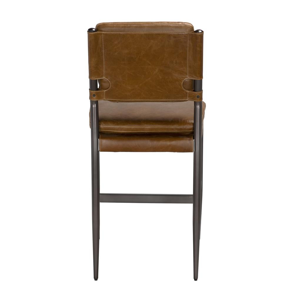 NOIR Wooster Counter Chair Cuba Brown Leather
