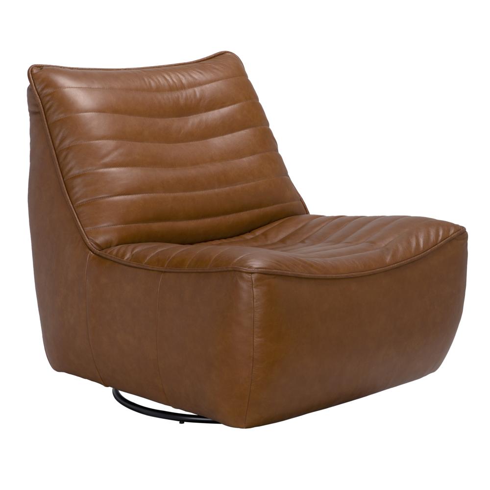 NOIR Mcclain Swivel Single Sofa Roche Tan Leather