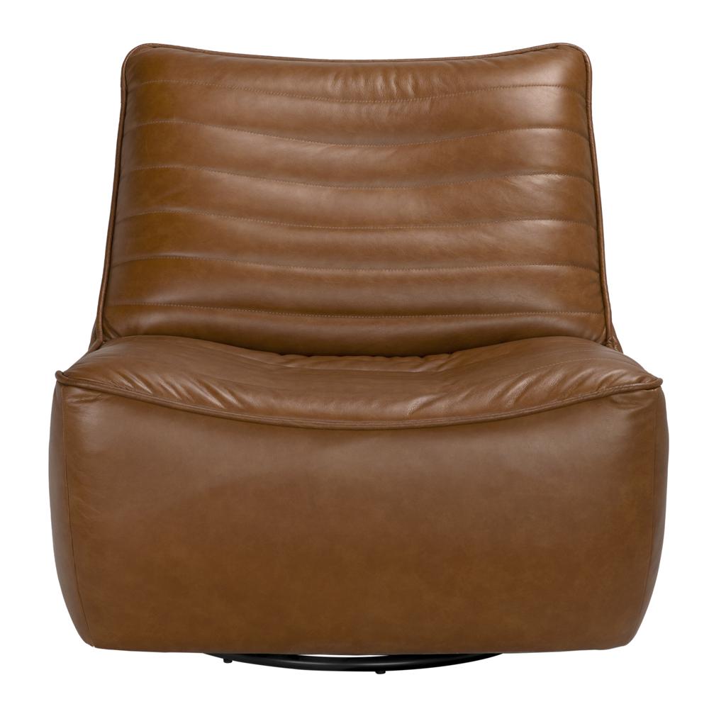 NOIR Mcclain Swivel Single Sofa Roche Tan Leather