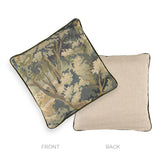 Schumacher Vert & Eucalyptus 16" x 16" Flemish Tapestry Pillow