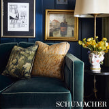 Schumacher Vert & Eucalyptus 16" x 16" Flemish Tapestry Pillow