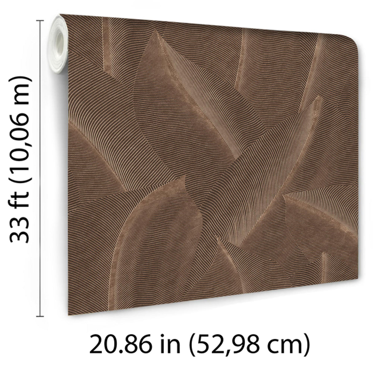 Veer Decor Allure Leaf Brown Wallpaper