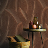 Veer Decor Allure Leaf Brown Wallpaper