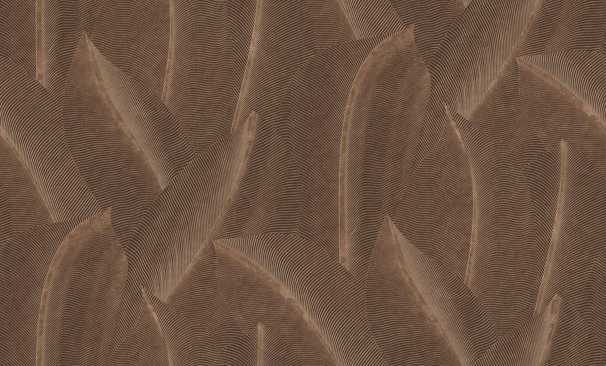 Veer Decor Allure Leaf Brown Wallpaper