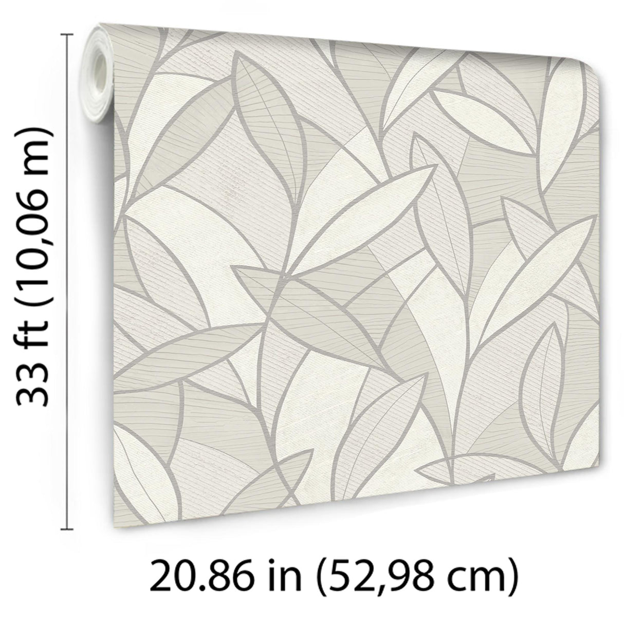 Veer Decor Carved Leaf White Wallpaper