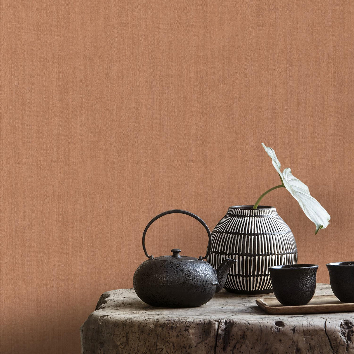 Veer Decor Allure Texture Orange Wallpaper
