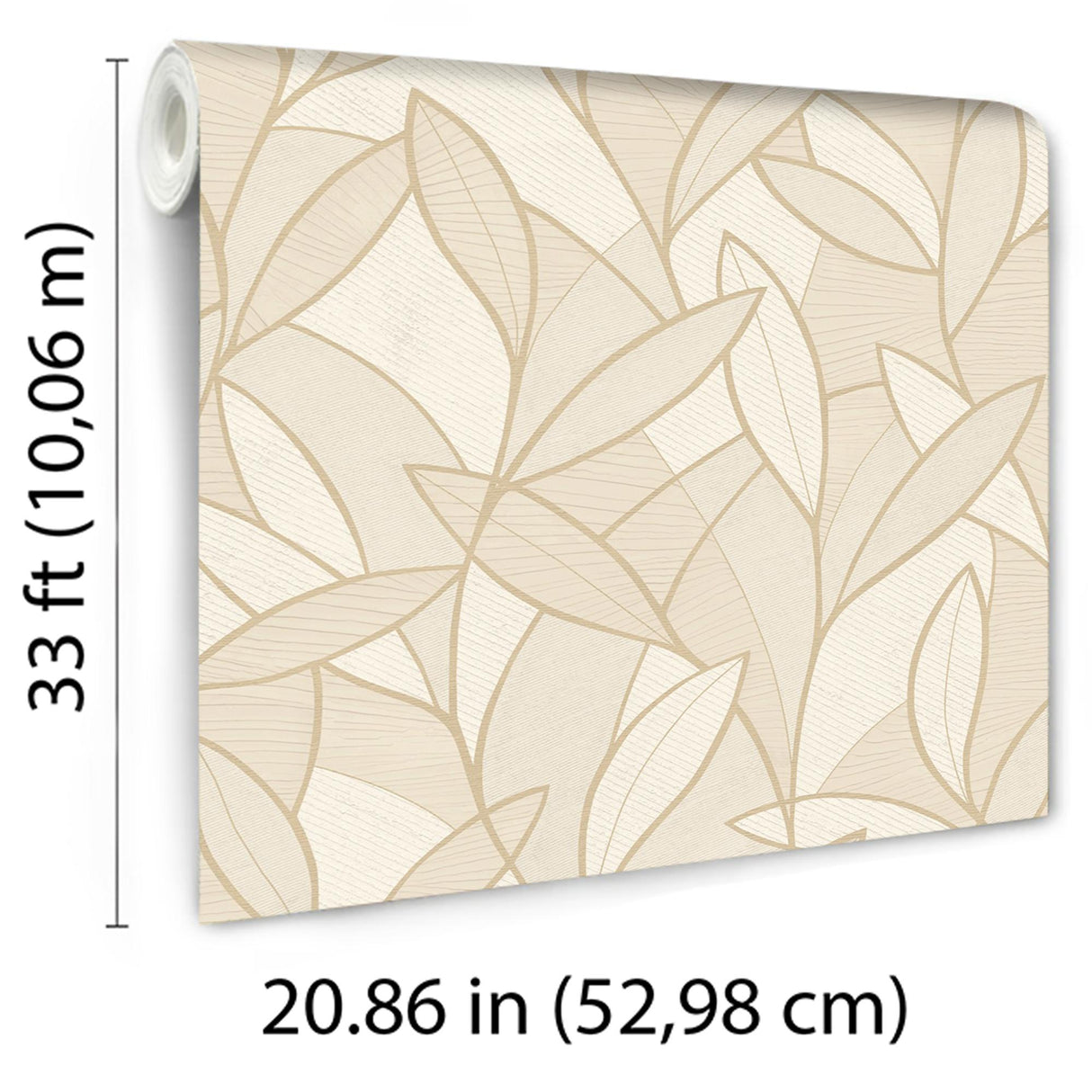 Veer Decor Carved Leaf Beige Wallpaper