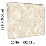 Veer Decor Carved Leaf Beige Wallpaper