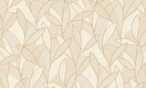 Veer Decor Carved Leaf Beige Wallpaper