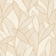 Veer Decor Carved Leaf Beige Wallpaper