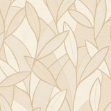 Veer Decor Carved Leaf Beige Wallpaper