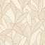 Veer Decor Carved Leaf Beige Wallpaper