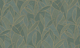Veer Decor Carved Leaf Dark Moss Wallpaper