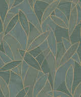 Veer Decor Carved Leaf Dark Moss Wallpaper