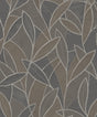 Veer Decor Carved Leaf Graphite Wallpaper