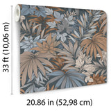 Veer Decor Allure Jungle Dark Blue Wallpaper