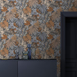 Veer Decor Allure Jungle Dark Blue Wallpaper