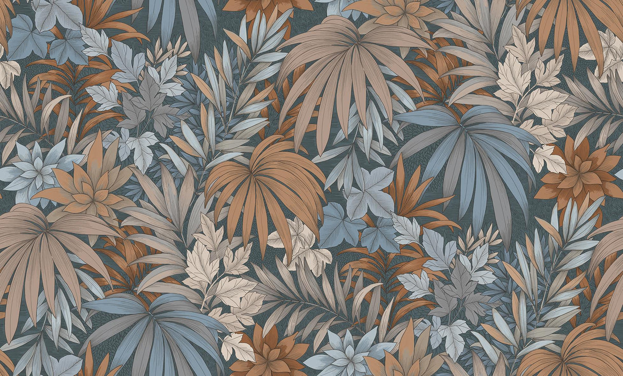 Veer Decor Allure Jungle Dark Blue Wallpaper