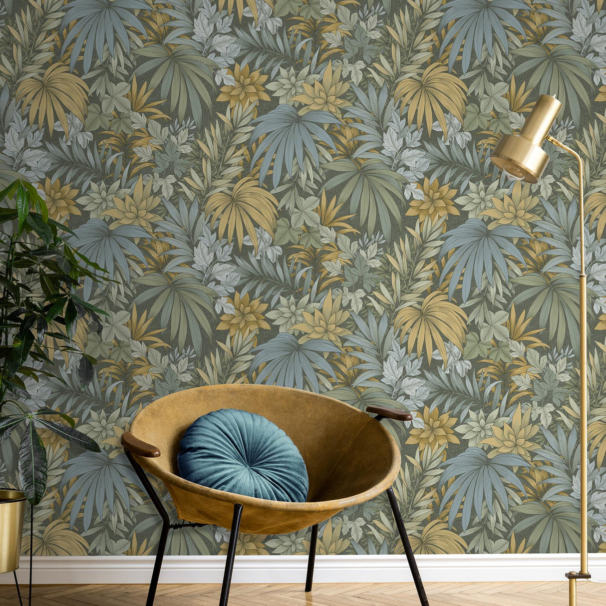 Veer Decor Allure Jungle Dark Moss Wallpaper