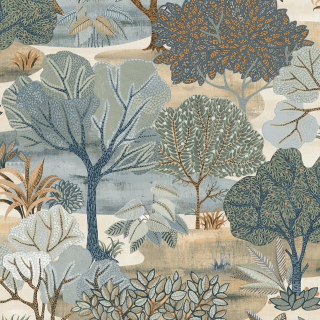 Veer Decor Allure Forest Blue Wallpaper