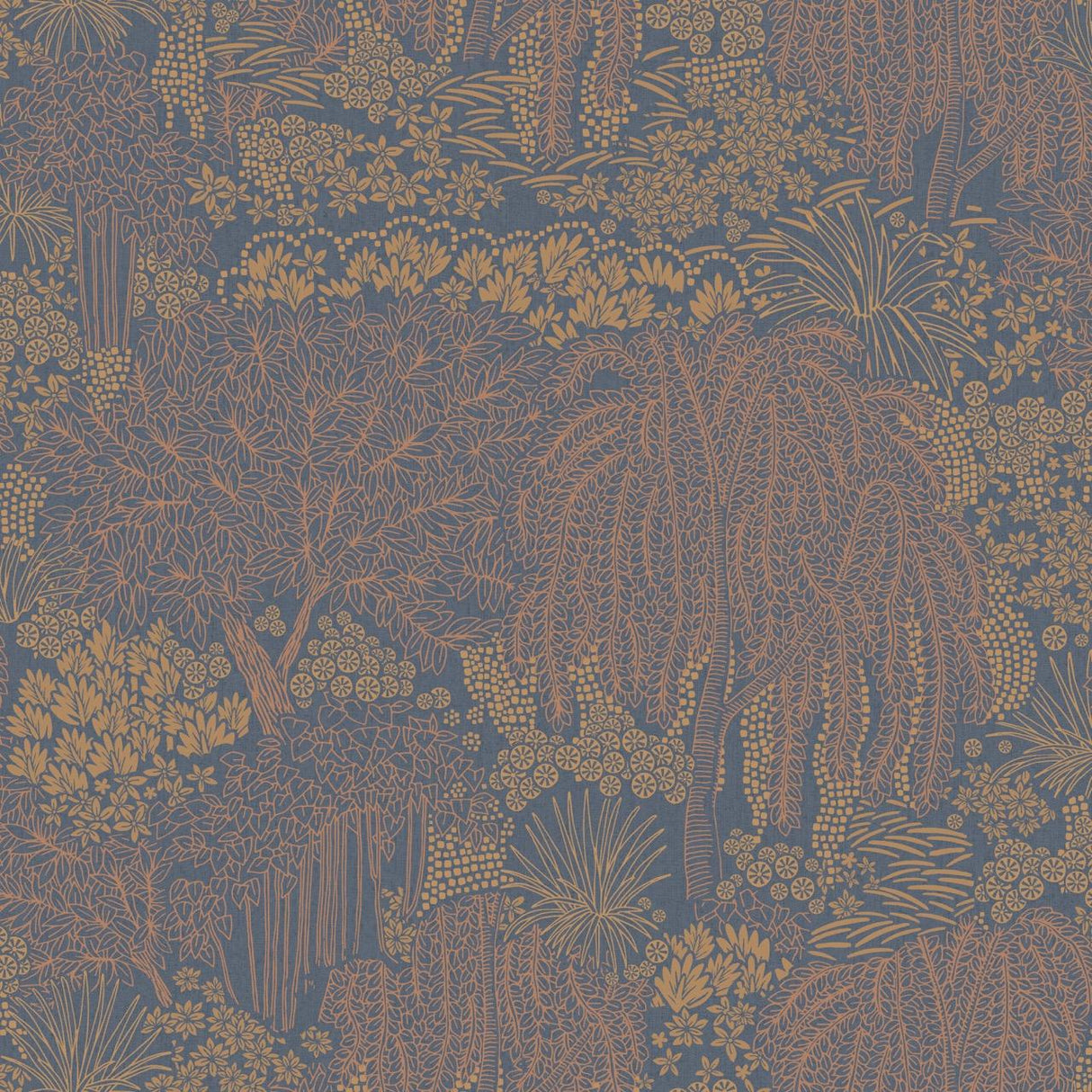 Veer Decor Willow Whisper Dark Blue Wallpaper