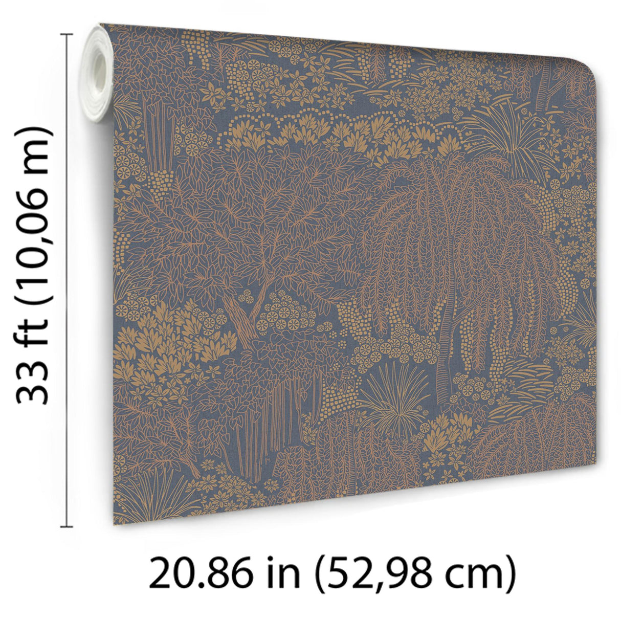 Veer Decor Willow Whisper Dark Blue Wallpaper