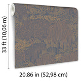 Veer Decor Willow Whisper Dark Blue Wallpaper