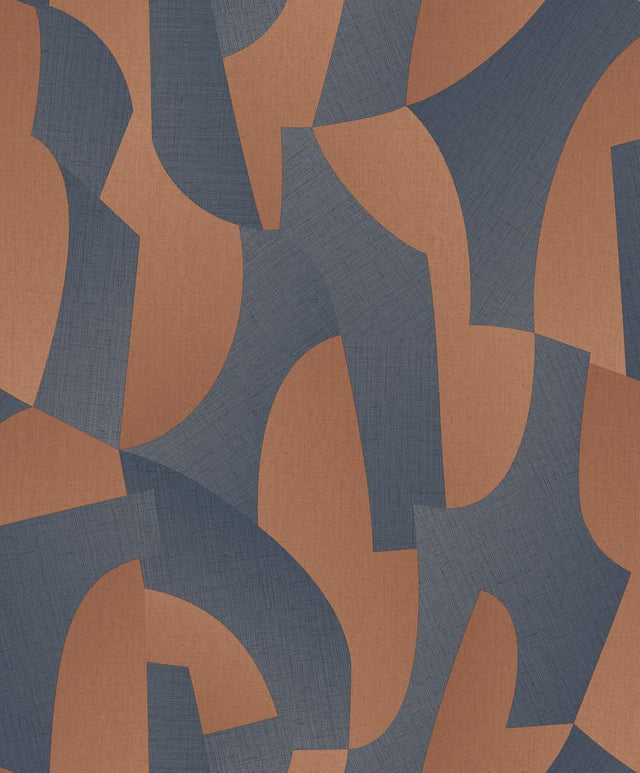 Veer Decor Sculpted Motion Dark Blue Wallpaper