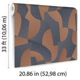 Veer Decor Sculpted Motion Dark Blue Wallpaper