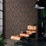 Veer Decor Sculpted Motion Dark Blue Wallpaper