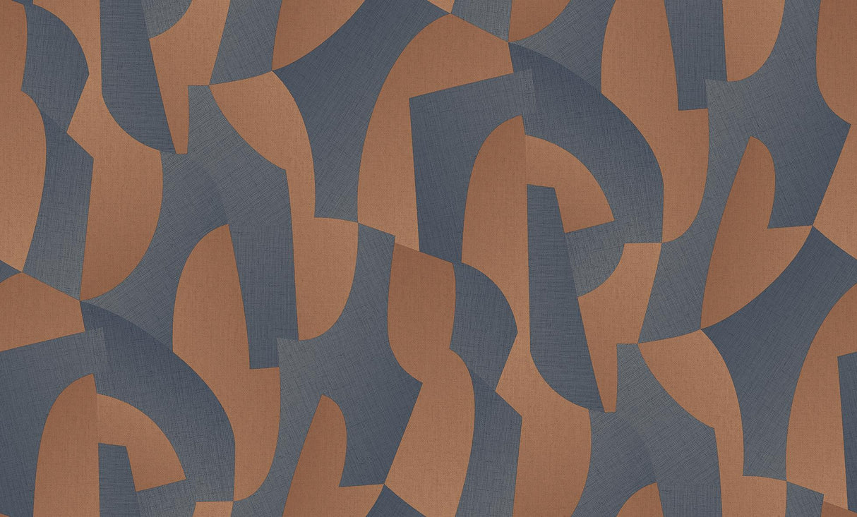 Veer Decor Sculpted Motion Dark Blue Wallpaper