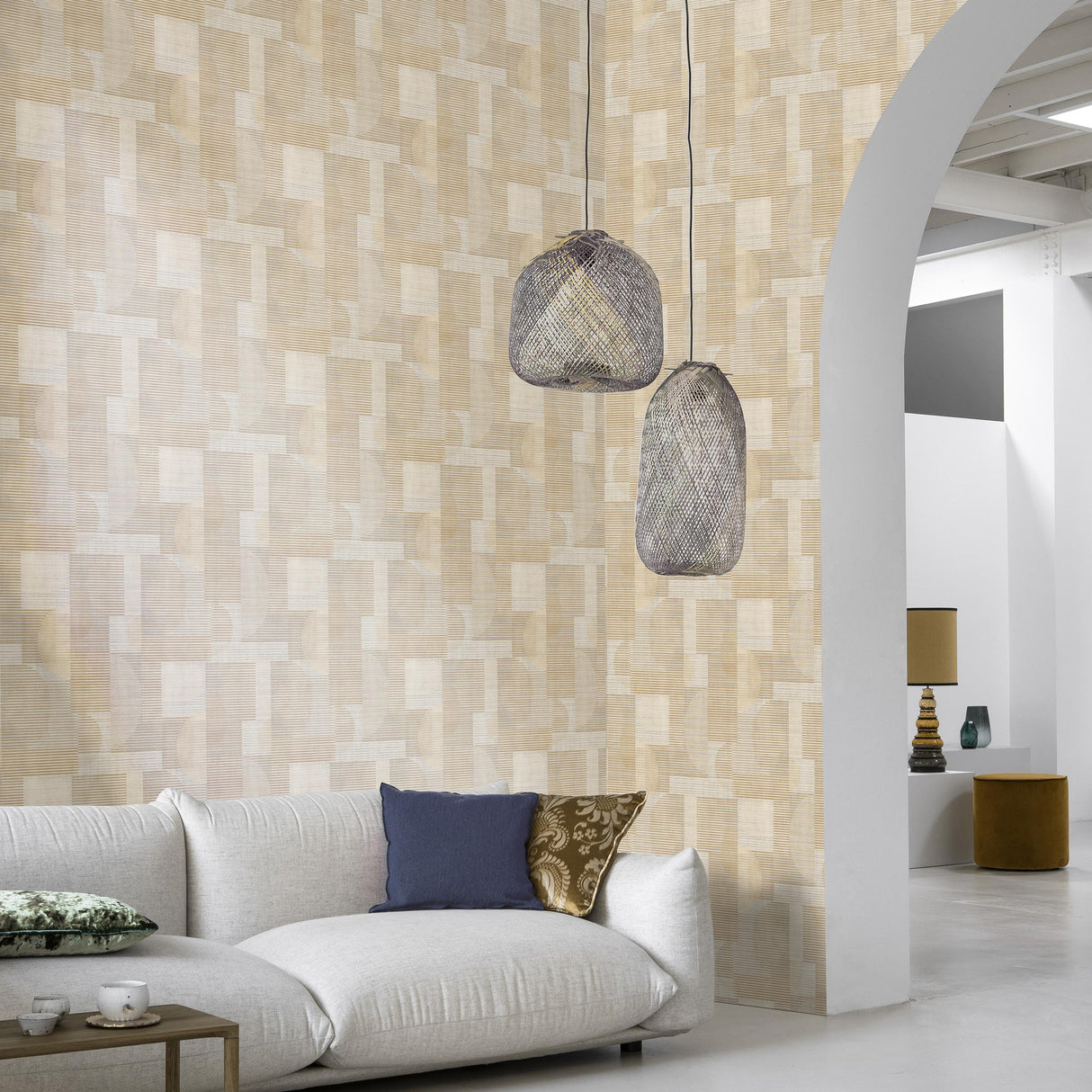 Veer Decor Geo Rhythm Beige Wallpaper