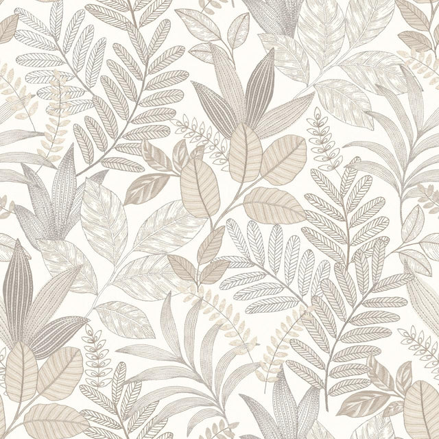 Veer Decor Allure Foliage White Wallpaper