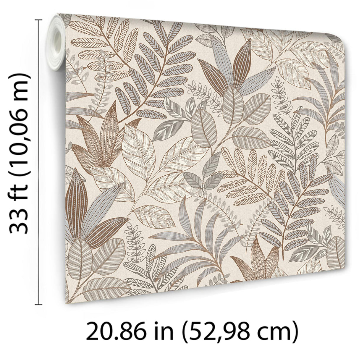 Veer Decor Allure Foliage Taupe Wallpaper