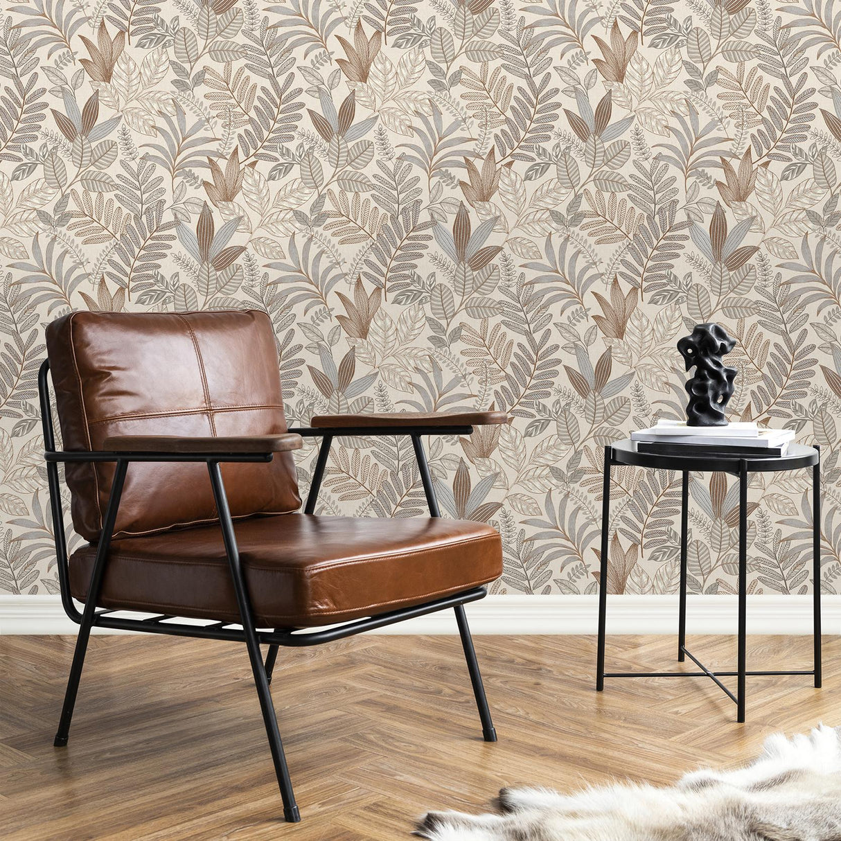 Veer Decor Allure Foliage Taupe Wallpaper