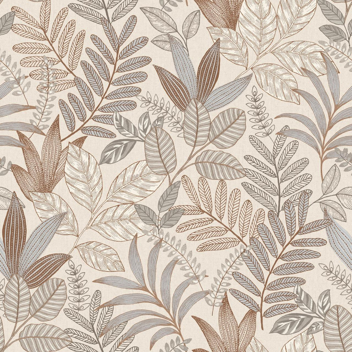 Veer Decor Allure Foliage Taupe Wallpaper