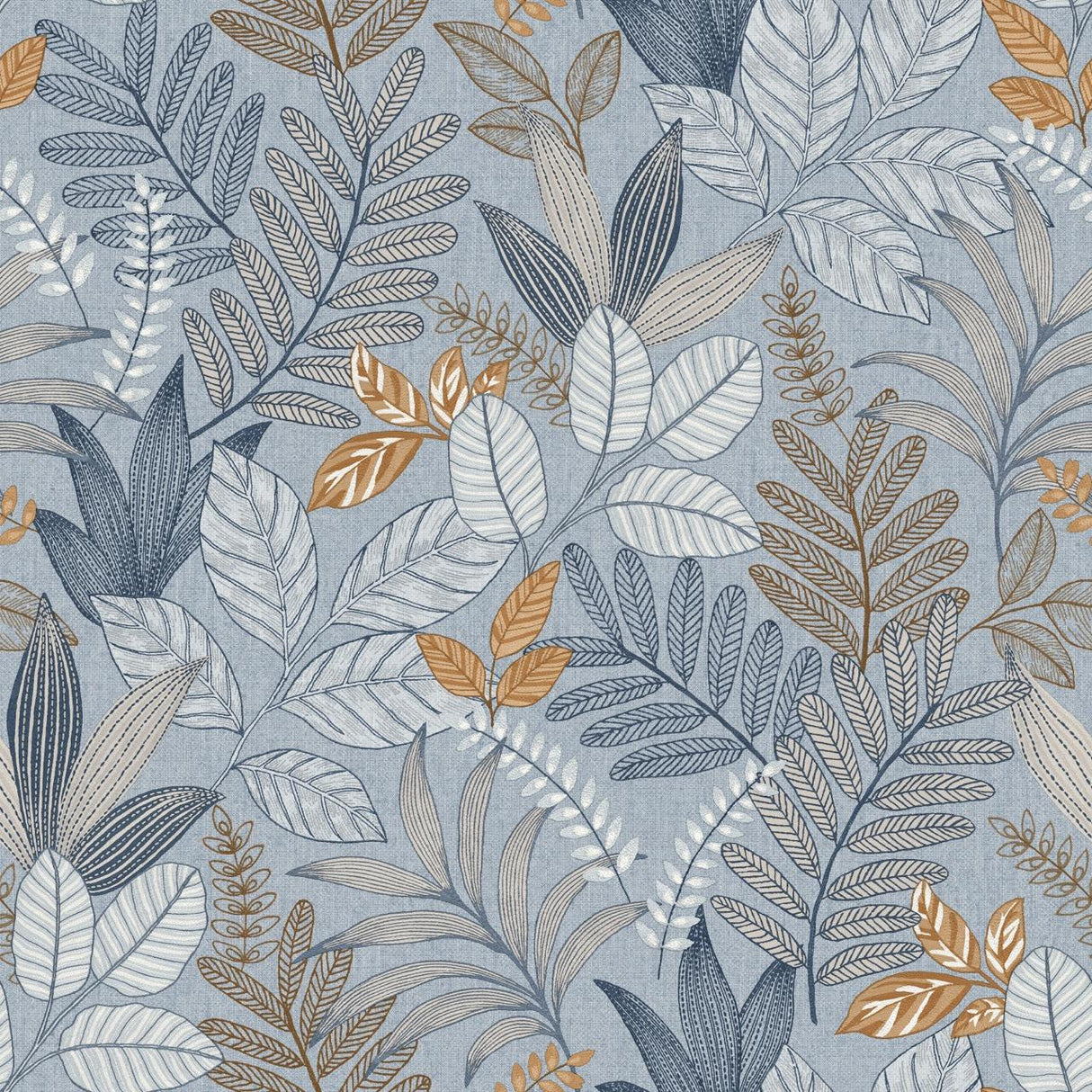 Veer Decor Allure Foliage Blue Wallpaper