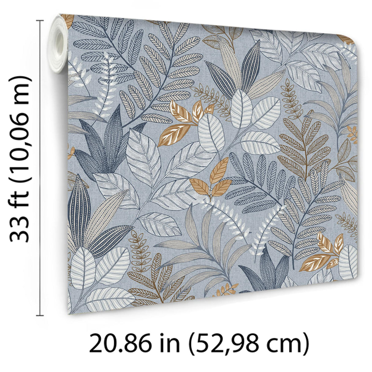 Veer Decor Allure Foliage Blue Wallpaper