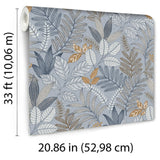 Veer Decor Allure Foliage Blue Wallpaper