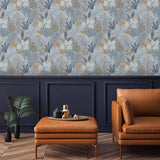 Veer Decor Allure Foliage Blue Wallpaper